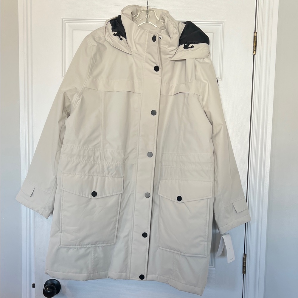 Women's Beige Hooded Ski Jacket